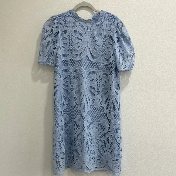 chinese dress ladies Shein- Lace Trimed Tie Neck A-line Dress – Bagallery main image 0